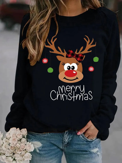 Women'S Hoodie Long Sleeve Hoodies & Sweatshirts Printing Casual Letter Deer