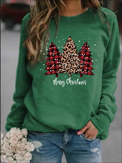 Women'S Hoodie Long Sleeve Hoodies & Sweatshirts Printing Christmas Christmas Tree Letter