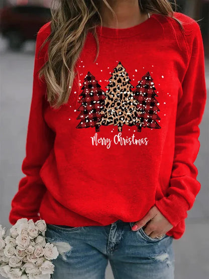 Women'S Hoodie Long Sleeve Hoodies & Sweatshirts Printing Christmas Christmas Tree Letter