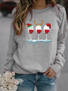 Women'S Hoodie Long Sleeve Hoodies & Sweatshirts Printing Christmas Wine Glass