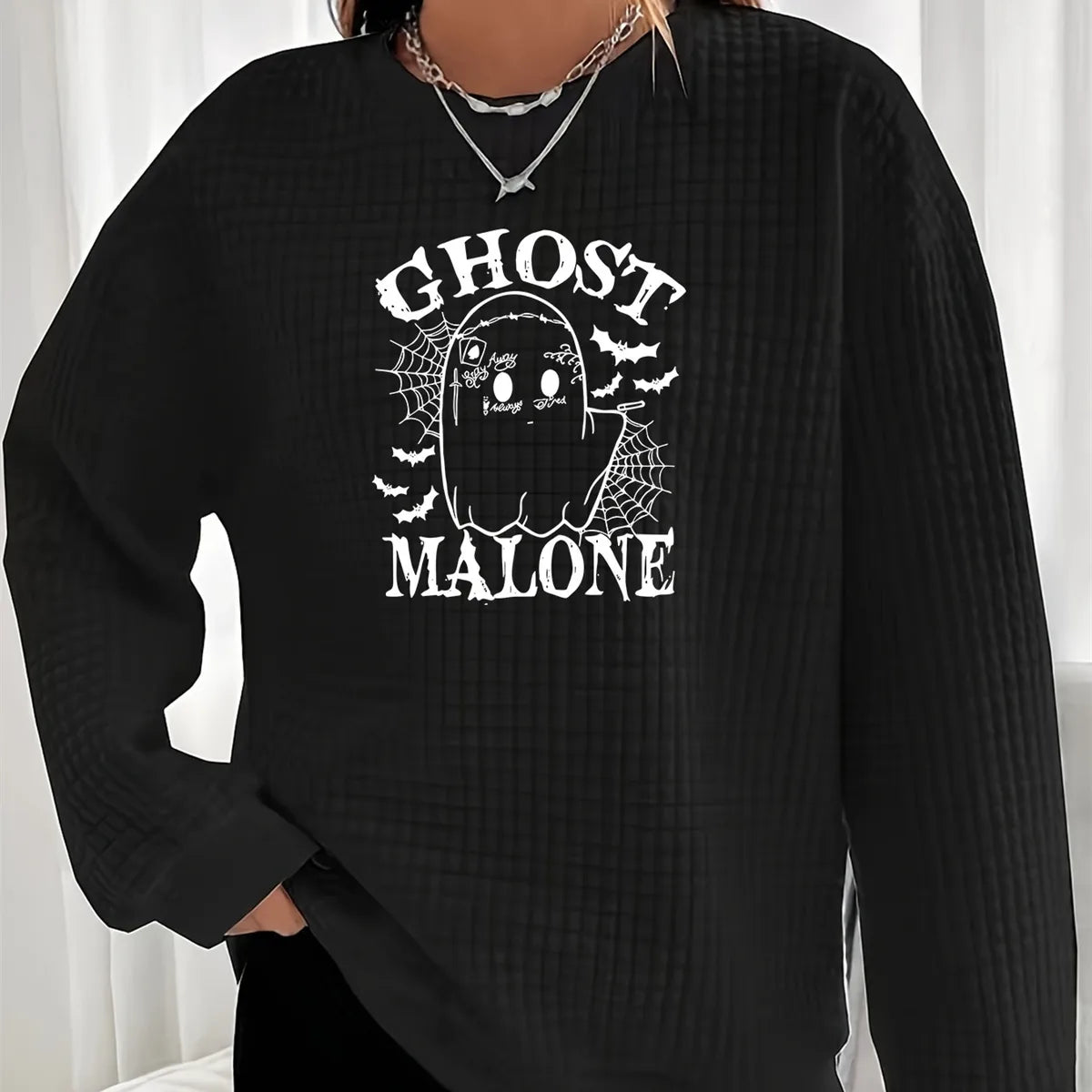 Women'S Hoodies Long Sleeve Printing Casual Halloween Pattern Letter Ghost