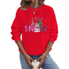 Women'S Hoodies Long Sleeve Thermal Transfer Printing Casual Christmas Tree Letter Snowman