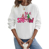 Women'S Hoodies Long Sleeve Thermal Transfer Printing Casual Christmas Tree Letter Snowman