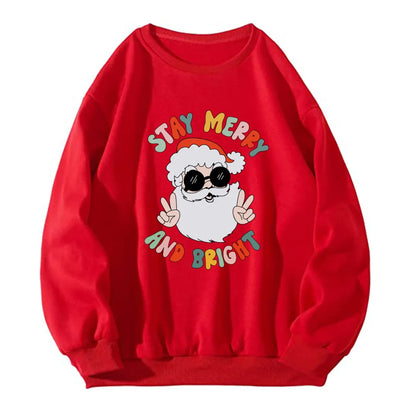 Women'S Hoodies Long Sleeve Thermal Transfer Printing Casual Santa Claus Letter