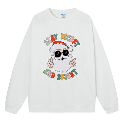 Women'S Hoodies Long Sleeve Thermal Transfer Printing Casual Santa Claus Letter