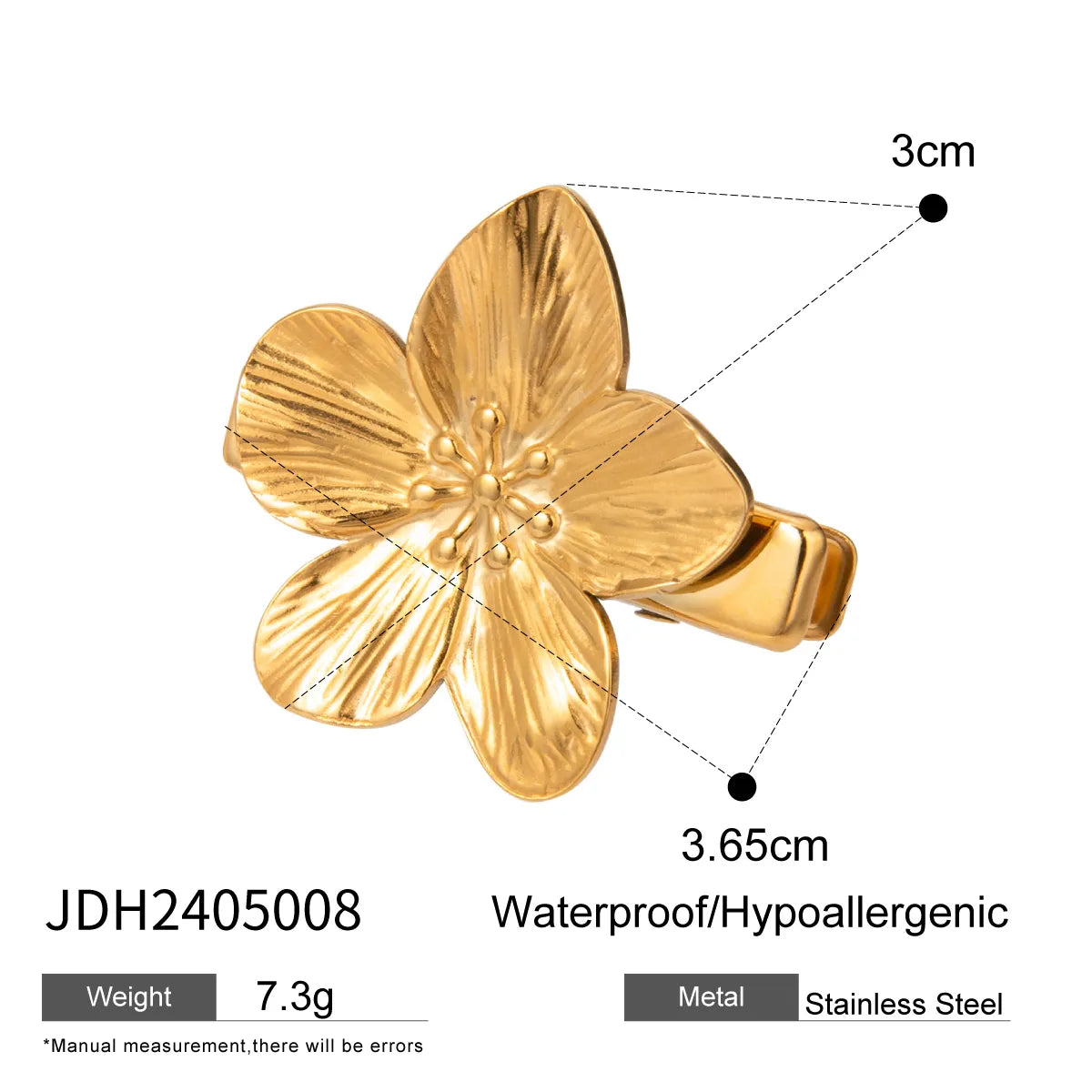 Women'S IG Style Casual Heart Shape Flower Butterfly 304 Stainless Steel Pearl Hair Clip