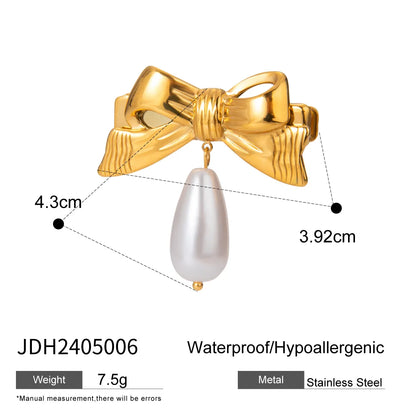 Women'S IG Style Casual Heart Shape Flower Butterfly 304 Stainless Steel Pearl Hair Clip