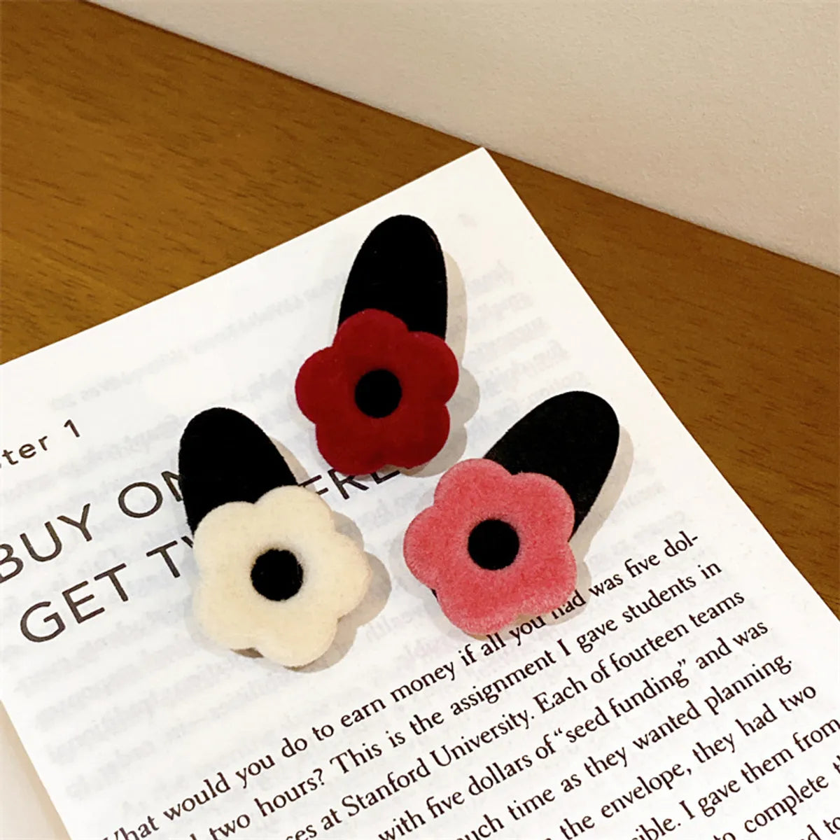 Women'S IG Style Cute Korean Style Flower Velvet Hair Clip