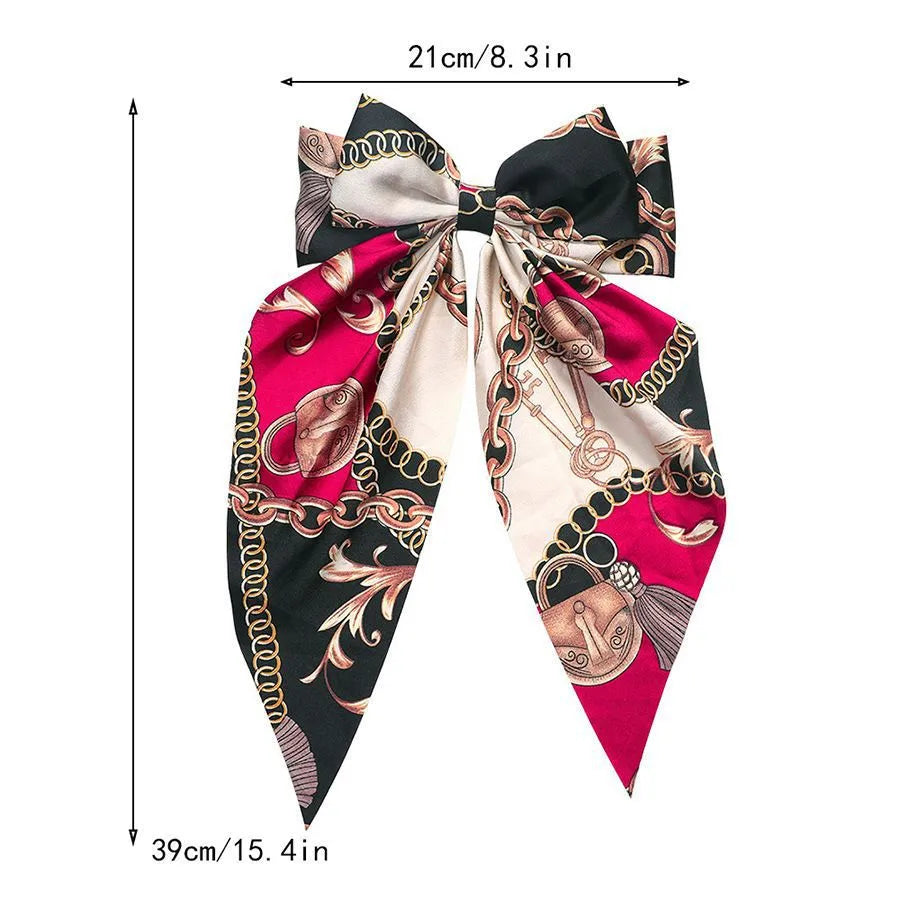 Women'S IG Style Flower Chains Print Cloth Printing Hair Clip