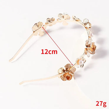 Women'S Ig Style Leaf Flower Alloy Handmade Hair Band