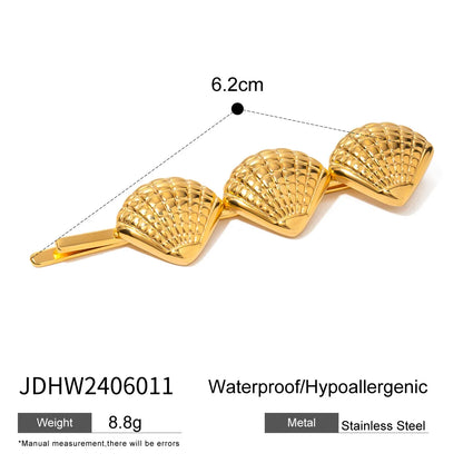 Women'S IG Style Marine Style Starfish Flower Shell 304 Stainless Steel Inlay Pearl Hair Clip Insert Comb