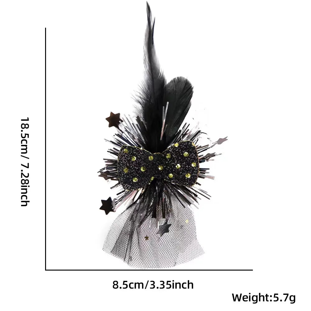 Women'S IG Style Modern Style Trencher Cap Star Crown Sequin Artificial Pearl Gauze Hair Clip