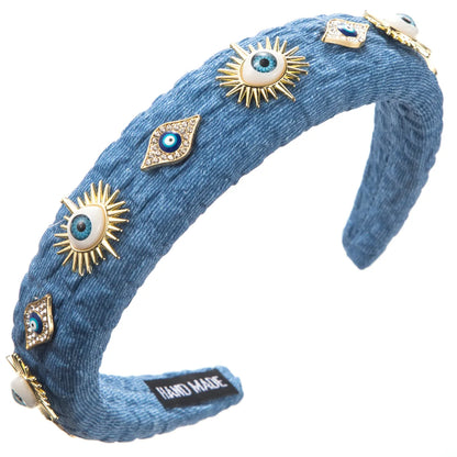 Women'S IG Style Novelty Cool Style Devil'S Eye Alloy Cloth Inlay Rhinestones Hair Band