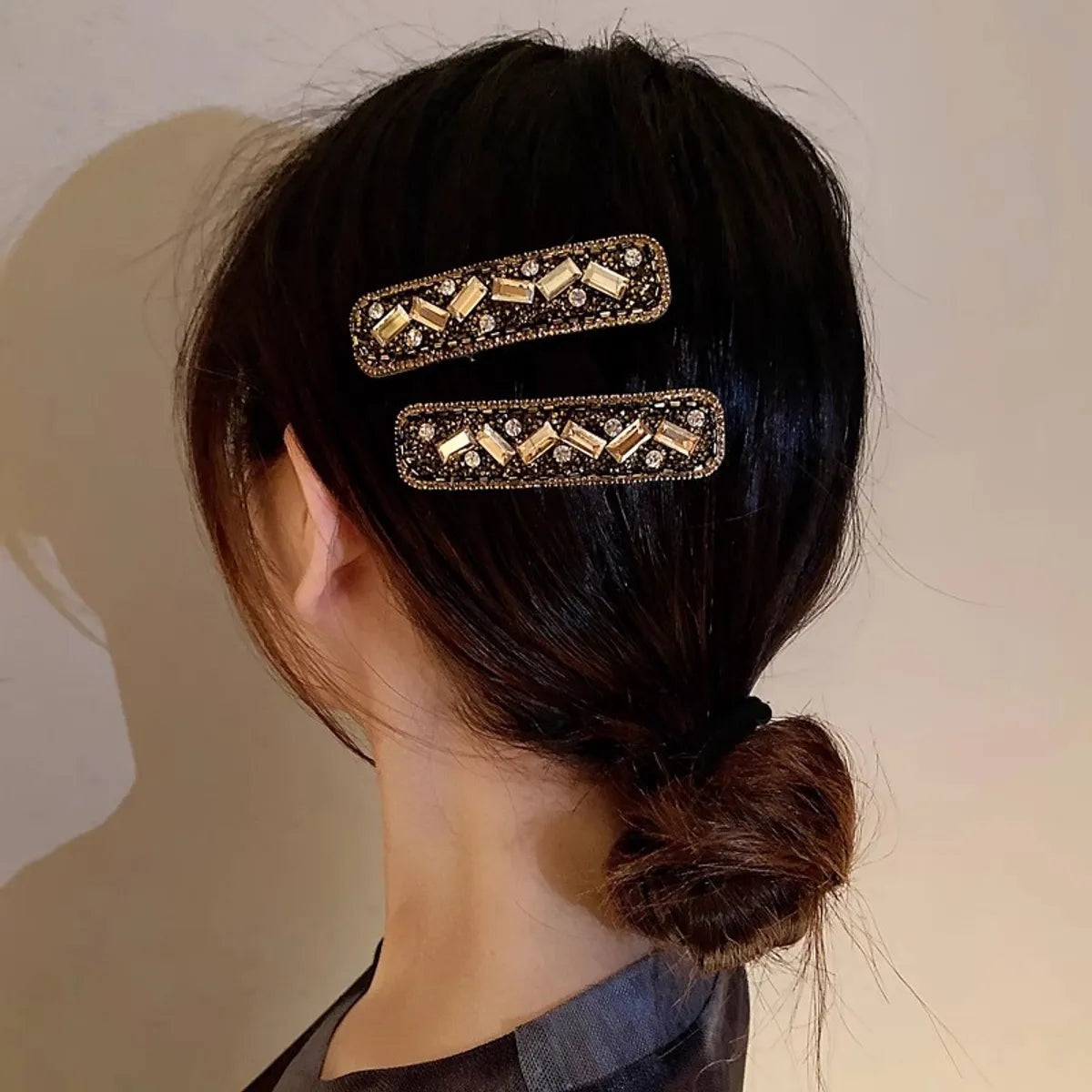 Women'S Ig Style Shiny Geometric Alloy Inlay Rhinestones Hair Clip