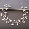 Women'S IG Style Shiny Leaves Flower Iron Pearl Inlay Rhinestones Hair Band