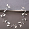 Women'S IG Style Shiny Leaves Flower Iron Pearl Inlay Rhinestones Hair Band