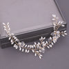 Women'S IG Style Shiny Leaves Flower Iron Pearl Inlay Rhinestones Hair Band