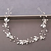 Women'S IG Style Shiny Leaves Flower Iron Pearl Inlay Rhinestones Hair Band