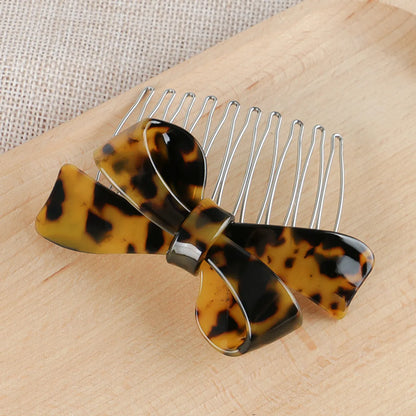 Women'S IG Style Simple Style Bow Knot Leopard Alloy Insert Comb