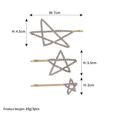 Women'S IG Style Simple Style Star Rhinestone Hollow Out Inlay Rhinestones Hair Clip