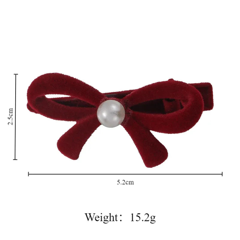 Women'S Ig Style Sweet Bow Knot Alloy Inlay Pearl Hair Clip