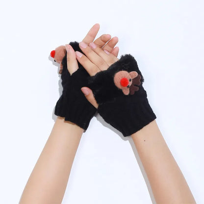 Women'S IG Style Sweet Bow Knot Bell Elk Gloves