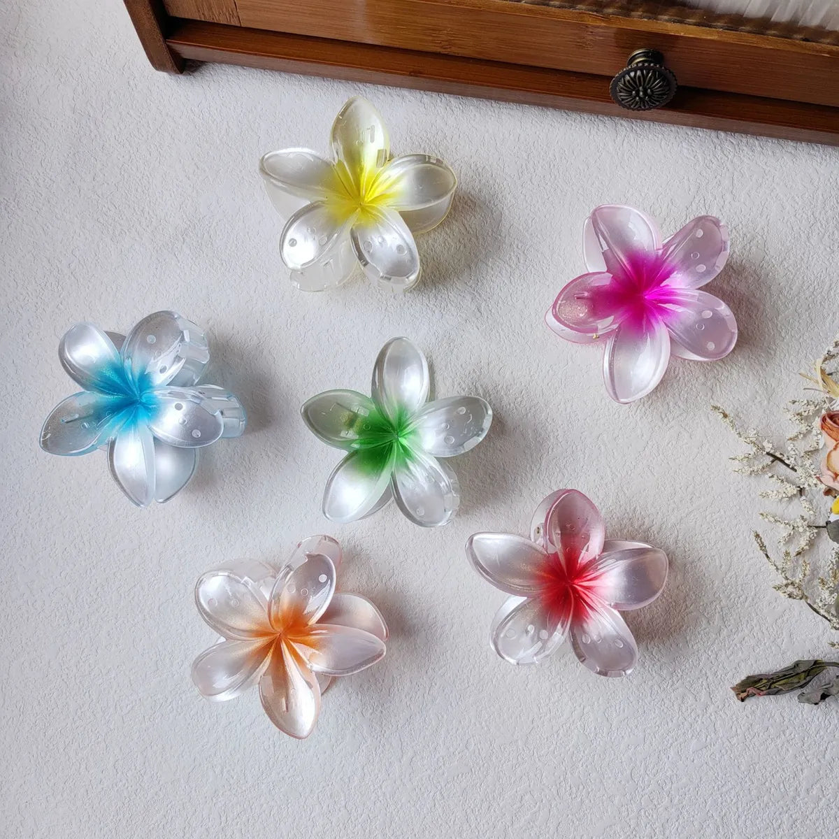 Women'S IG Style Sweet Flower Plastic Stoving Varnish Hair Claws