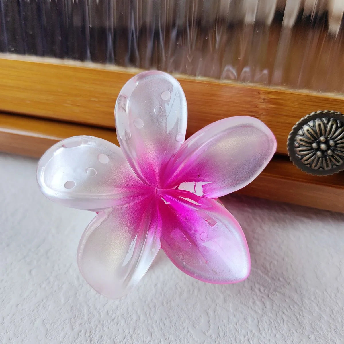 Women'S IG Style Sweet Flower Plastic Stoving Varnish Hair Claws