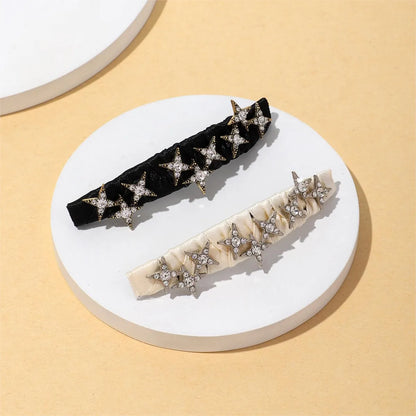 Women'S IG Style Sweet Korean Style Star Cloth Iron Inlay Artificial Rhinestones Hair Clip