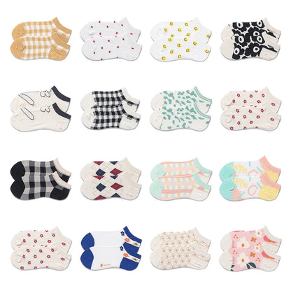 Women'S Japanese Style Plaid Cotton Ankle Socks A Pair