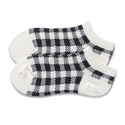 Women'S Japanese Style Plaid Cotton Ankle Socks A Pair