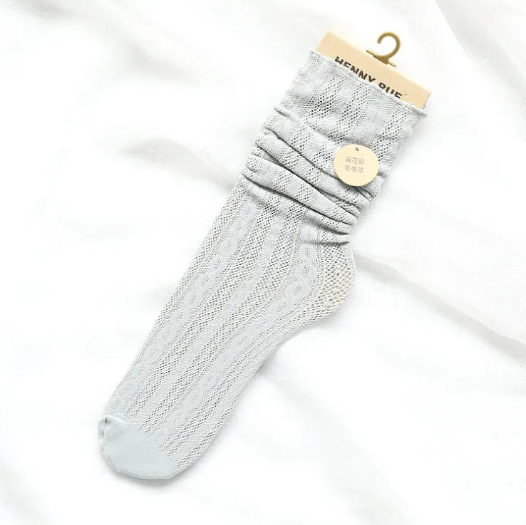 Women'S Japanese Style Solid Color Nylon Crew Socks A Pair