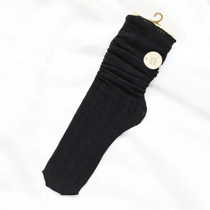 Women'S Japanese Style Solid Color Nylon Crew Socks A Pair