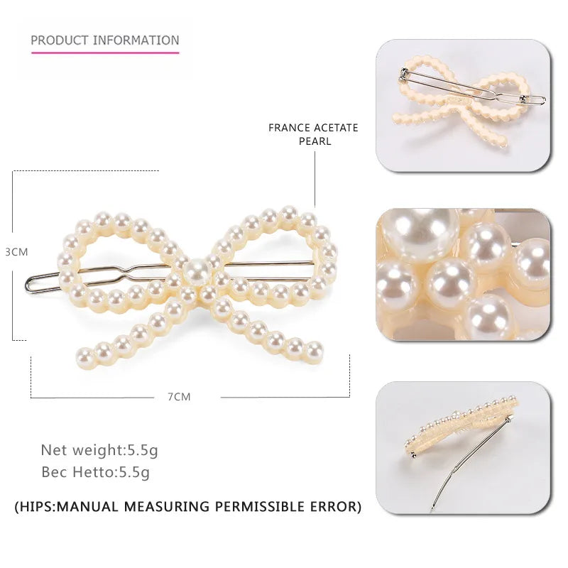 Women'S Korean Style Bow Knot Acetic Acid Sheets Hair Clip