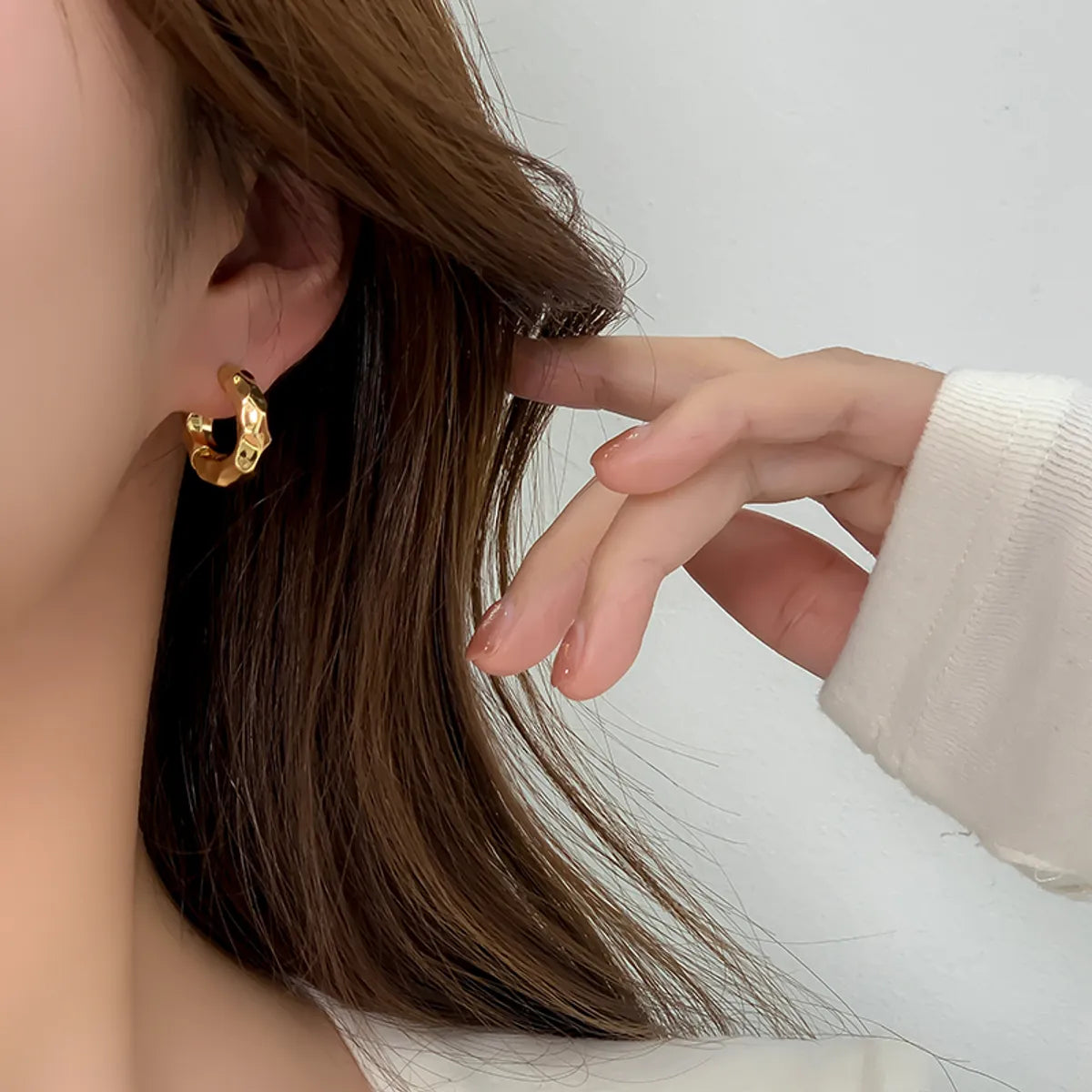 Korean Style Circle Alloy No Inlaid Earrings