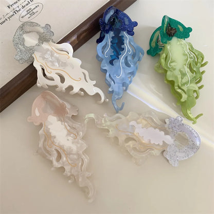 Women'S Korean Style Jellyfish Acetic Acid Sheets Hair Claws