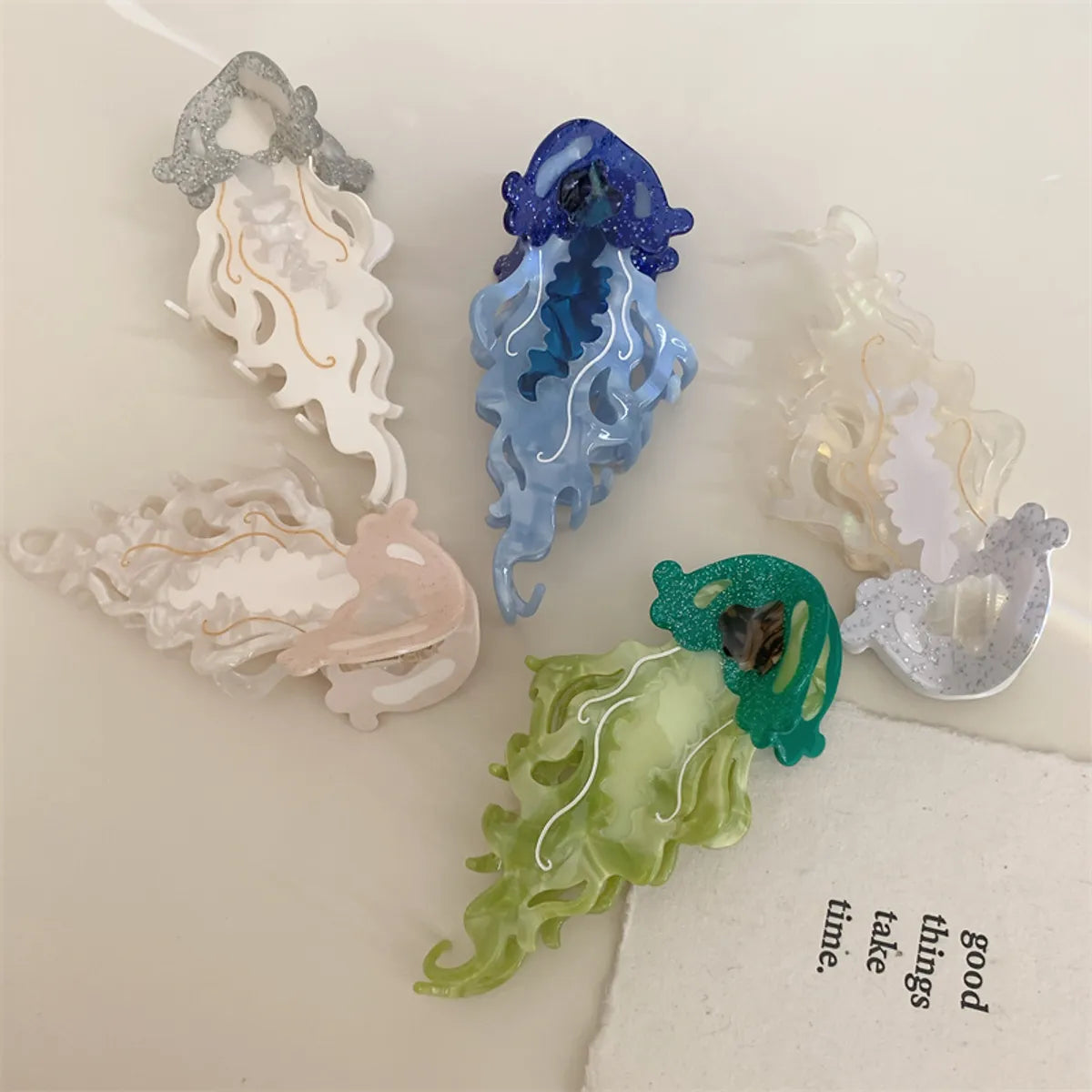 Women'S Korean Style Jellyfish Acetic Acid Sheets Hair Claws