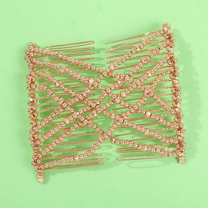 Women'S Lady Flower Alloy Resin Seed Bead Insert Comb