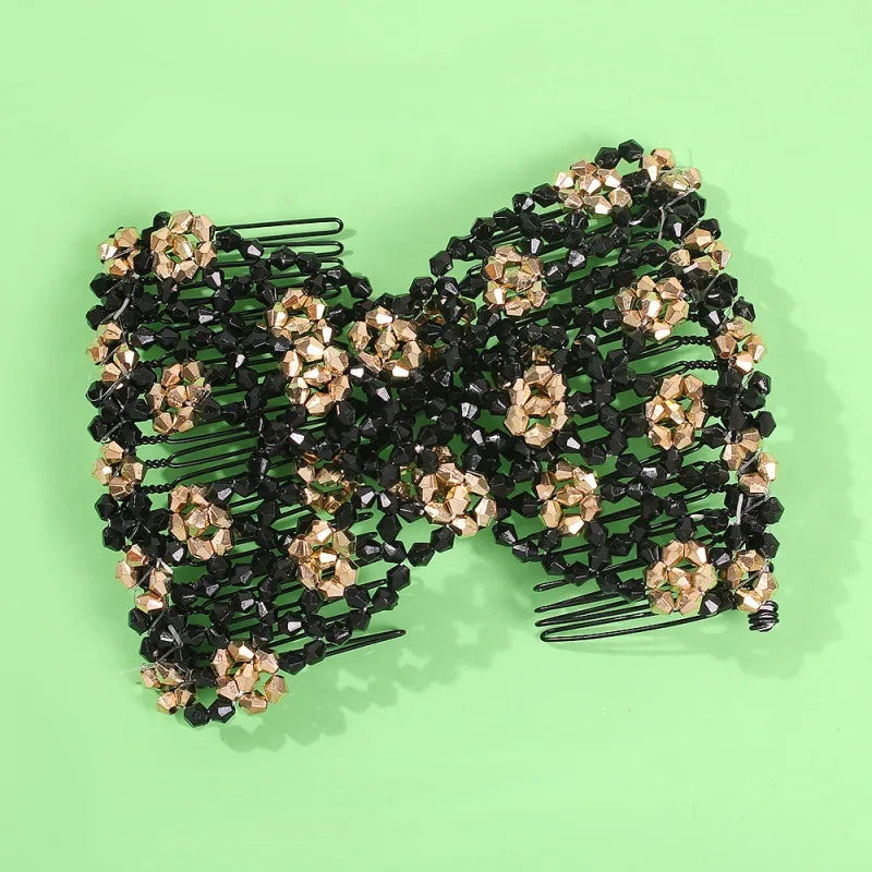 Women'S Lady Flower Alloy Resin Seed Bead Insert Comb