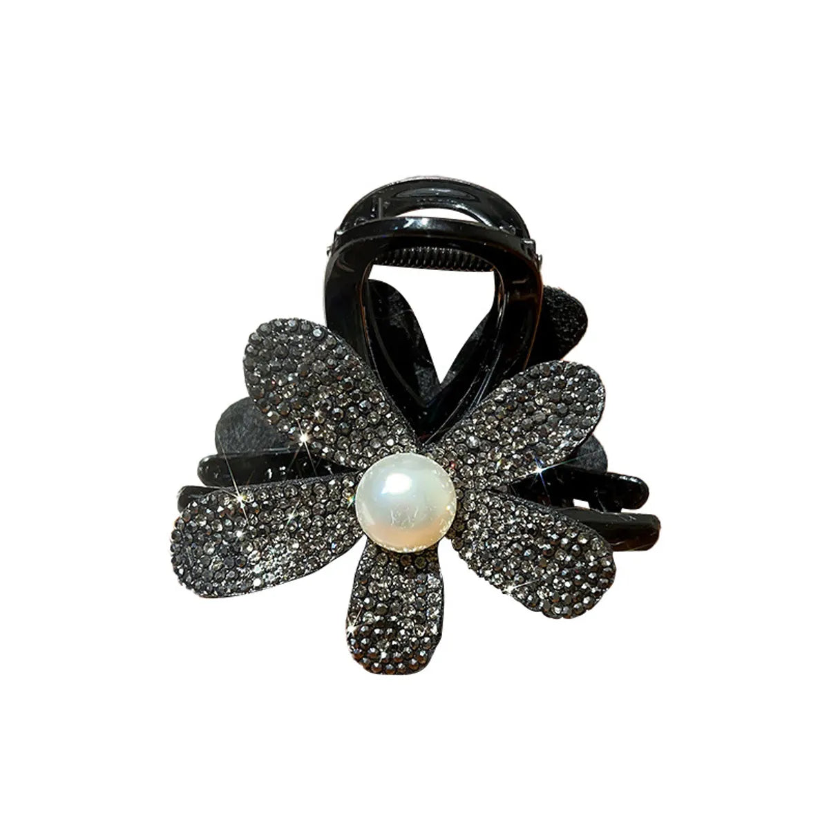 Women'S Lady Flower Arylic Imitation Pearl Rhinestone Hair Claws