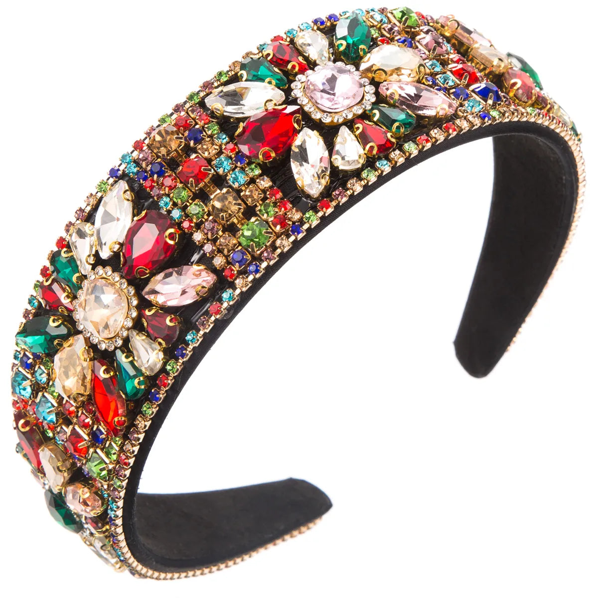 Women'S Lady Modern Style Korean Style Flower Alloy Inlay Rhinestones Glass Hair Band