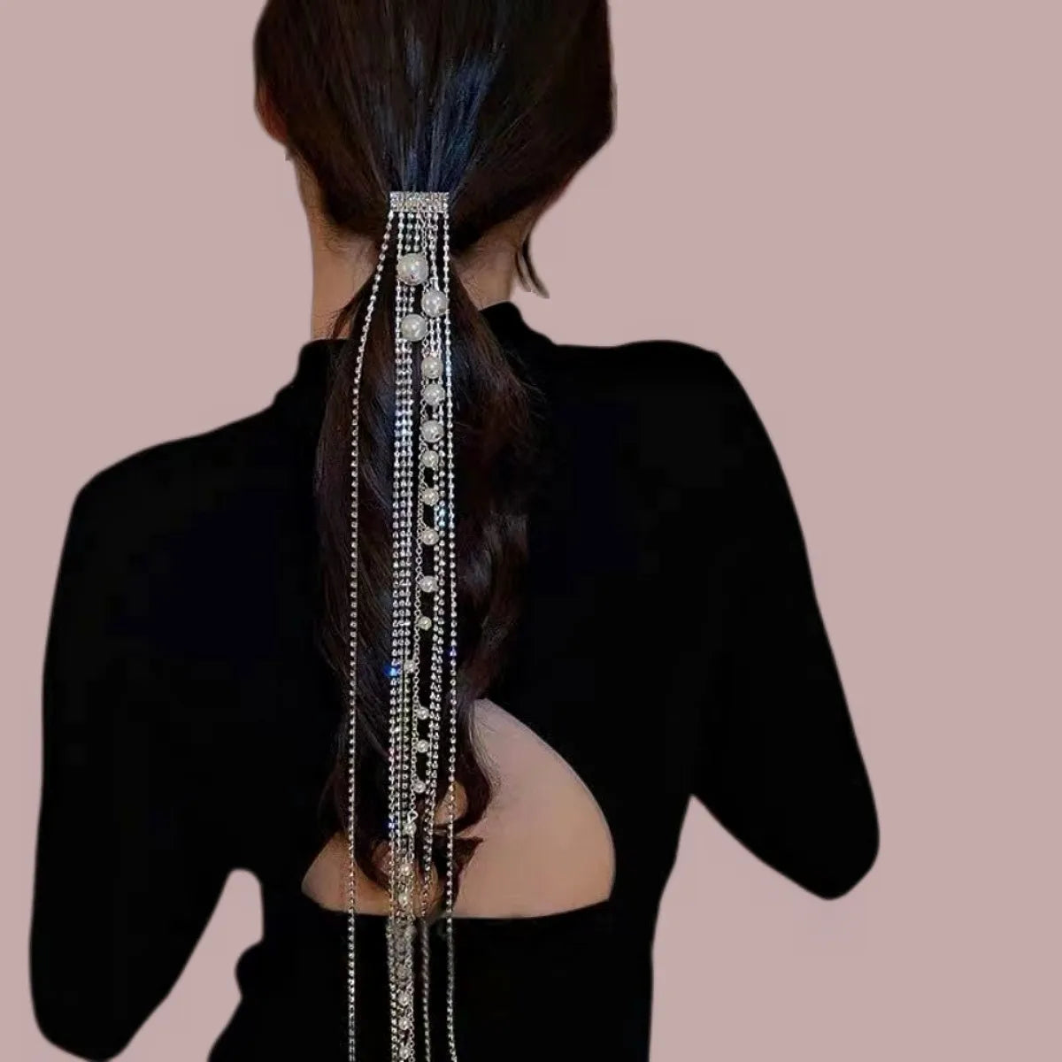 Women'S Lady Streetwear Geometric Metal Plating Inlay Rhinestones Hair Chain