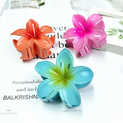 Women'S Lady Sweet Korean Style Flower Plastic Hair Claws