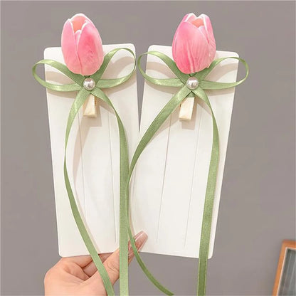 Women'S Lady Tulip Cloth Hair Clip Hair Tie