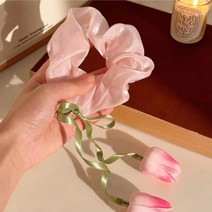 Women'S Lady Tulip Cloth Hair Clip Hair Tie