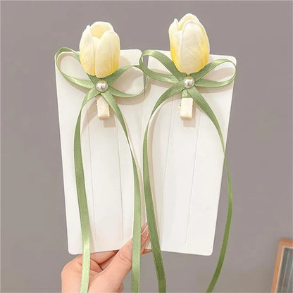 Women'S Lady Tulip Cloth Hair Clip Hair Tie