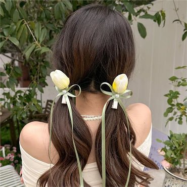 Women'S Lady Tulip Cloth Hair Clip Hair Tie