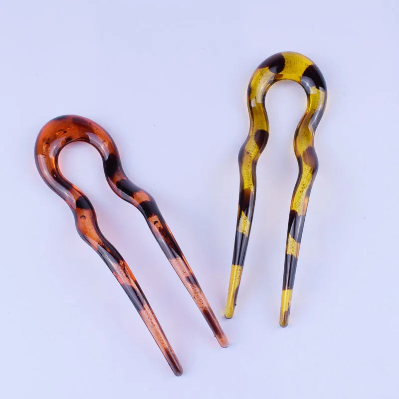 Women'S Lady U Shape Synthetic Resin Hairpin Insert Comb