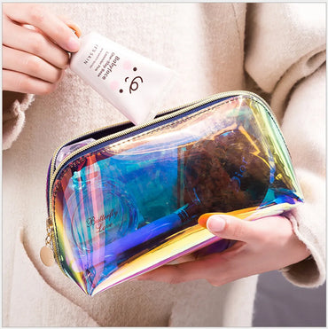 Women'S Large Tpu Solid Color Fashion Shell Zipper Cosmetic Bag Dome Bag