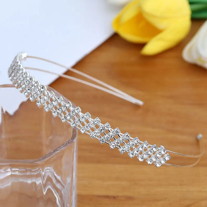 Women'S Luxurious Simple Style Solid Color Alloy Inlay Rhinestones Hair Band